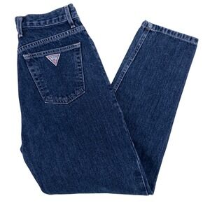 VTG Guess 1050 SH High Rise Womens 28x27 Jeans Blue Tapered USA Marty McFly 80s